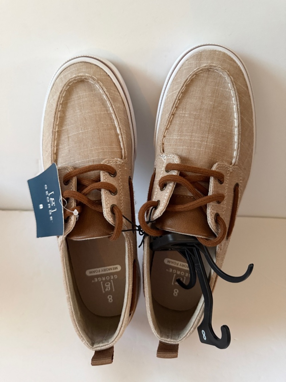 New Men’s George Canvas Memory Foam Boat Shoe